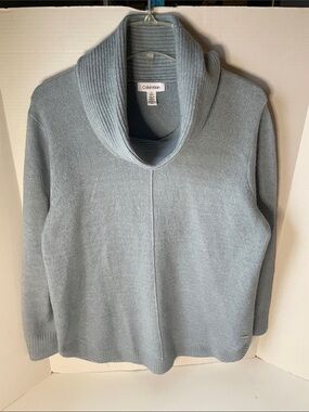Calvin Klein Women's Size Large  Pale Blue Cowl Neck Sweater